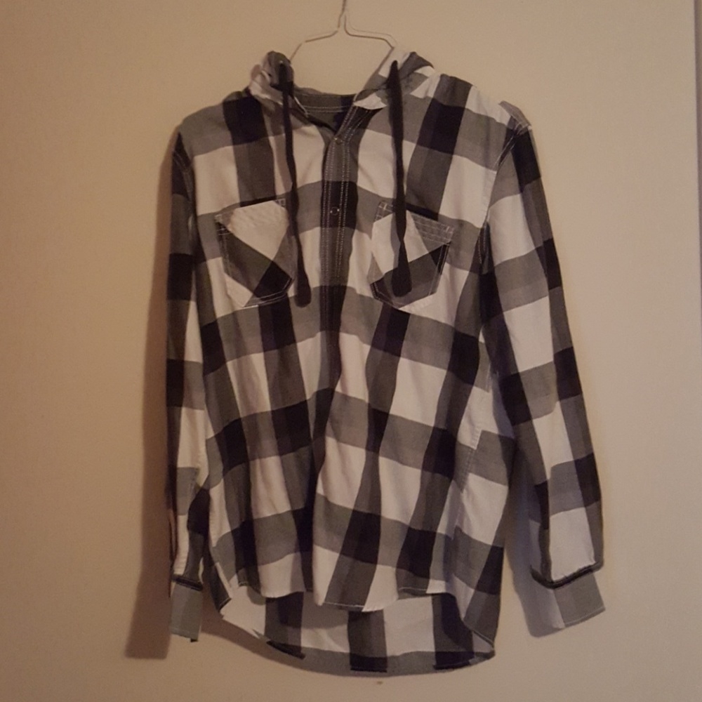 American Rag long sleeve button up hoodie